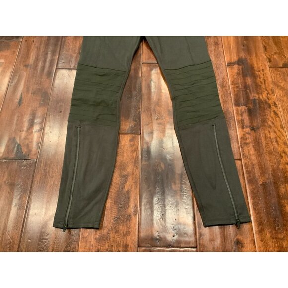 Athleta Olive Green Skinny Leg Athletic Pants W/ Zipper Cuffs, Size 2 - Picture 3 of 6